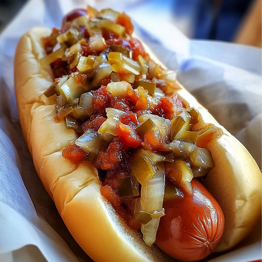 Coney Island Hot Dogs mit Zwiebel-Relish